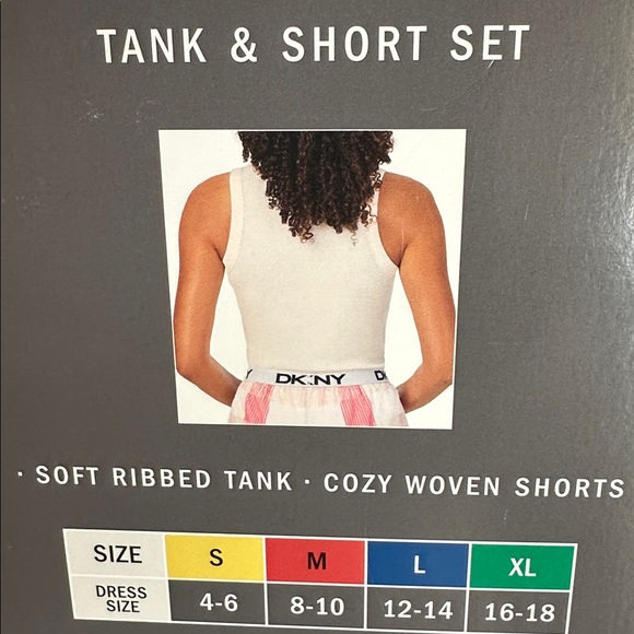 DKNY Women’s Soft Pink Tank and Striped Shorts Set - Picture 15 of 15